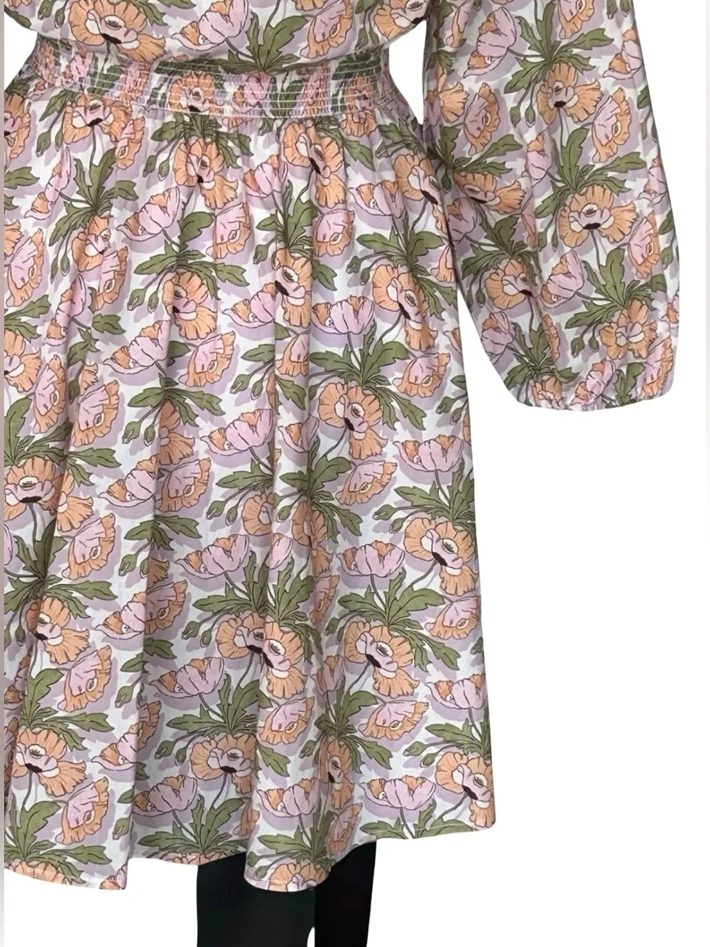 J.Crew Liberty Fabric Floral SmockedMini Dress XXS XS S Long Sleeve Cottagecore